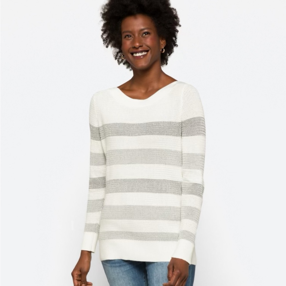 Market & Spruce Tawnee Cotton Blend Waffle Stitch Sweater